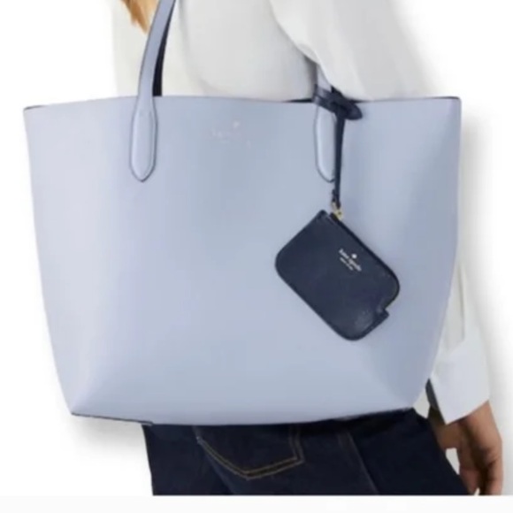 NEW! Kate Spade Ava Reversible Tote Candied Flower Blue. Comes new with tags - Picture 2 of 3
